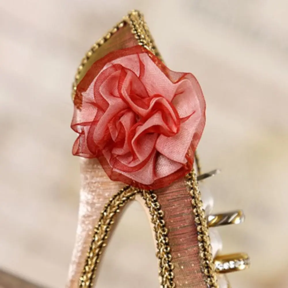 

High-heeled Shoes Velvet Ring Display Stand Elegant Flower Earrings Stand Holder Display Bow Luxury Jewelry Rack Stand Display