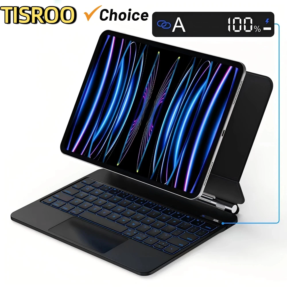 

【Tisroo】Magic Keyboard iPad Pro 11 дюймов (M4) 2024 Защитный чехол подходит для iPad Pro 13 дюймов (M4) 2024 Защитный чехол Умный защитный чехол