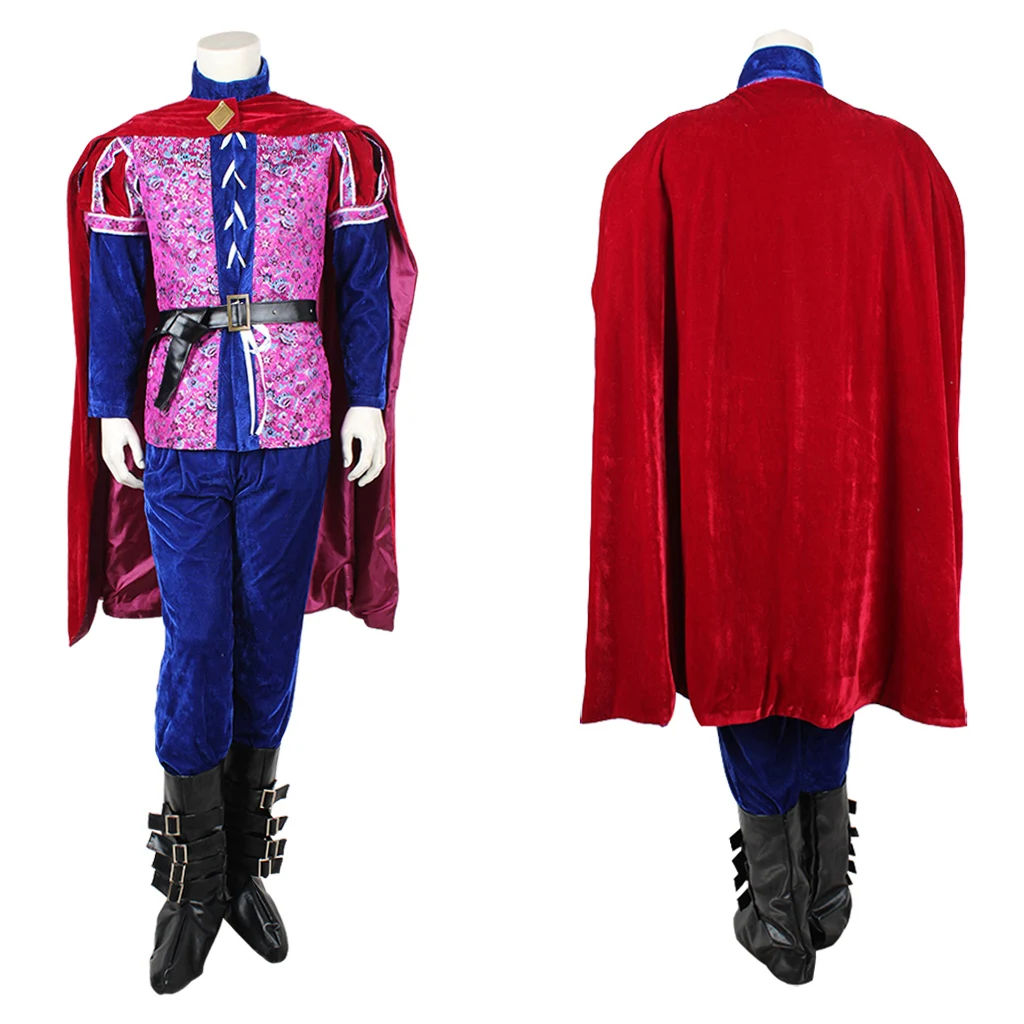 TV Once Upon a Time Prince Cosplay Costume Uniform Full Set Medieval Prince Outfits With Cape Halloween Party Clothing