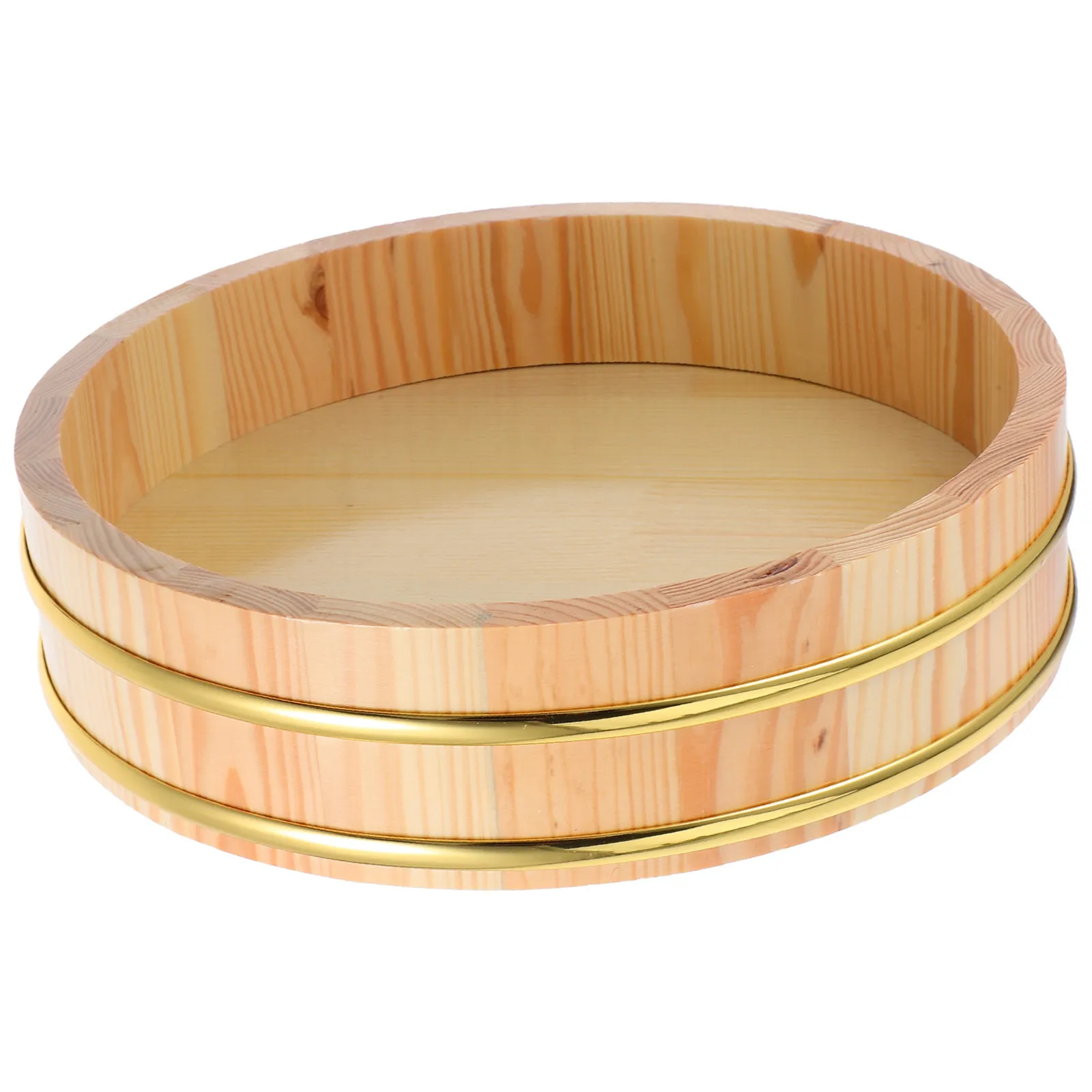 Tazón Tradicional de Madera para Mezclar Arroz para Sushi, Hangiri de 26 cm, Tazón para Sushi, Tazón para Mezclar Arroz para Restaurante Japonés