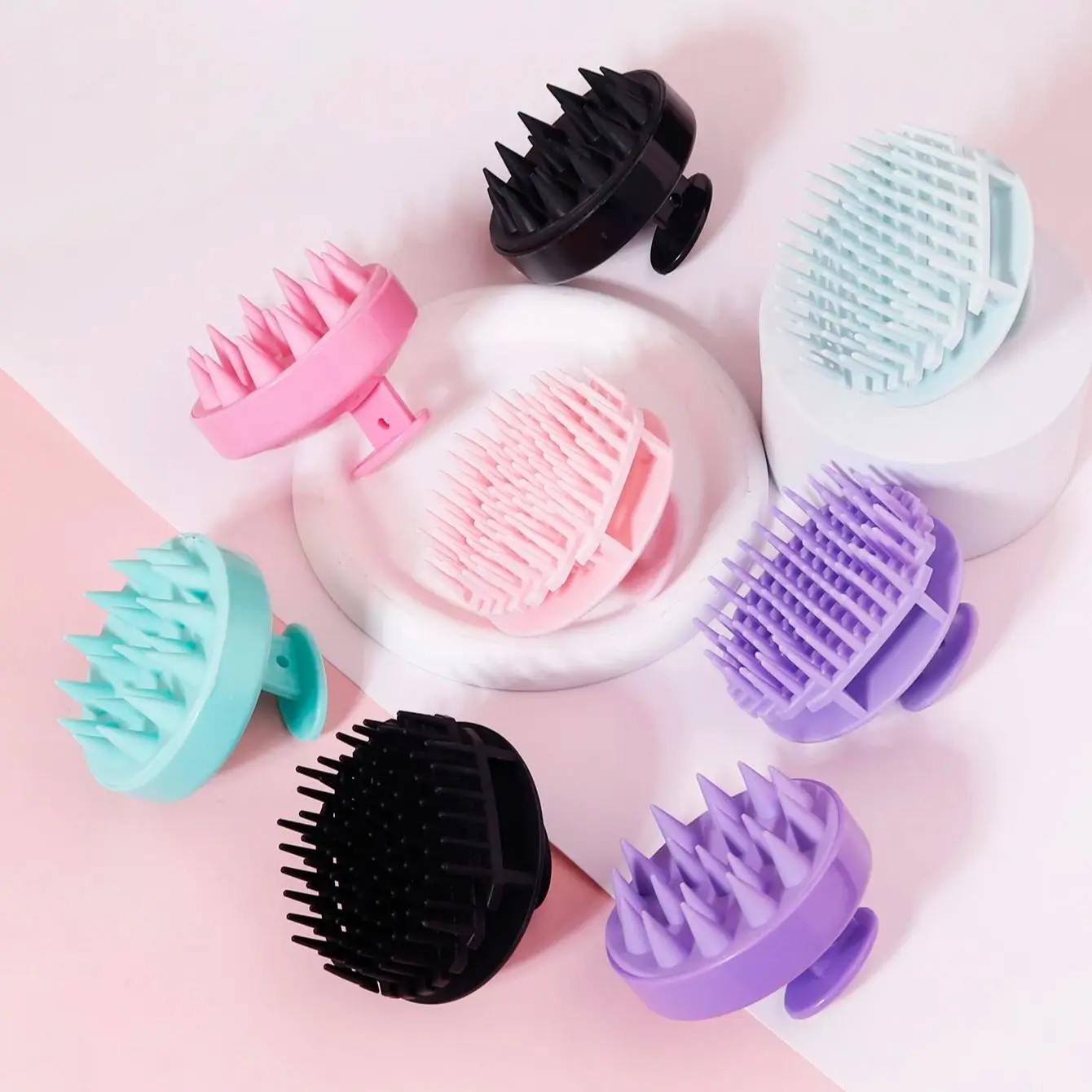 Scalp massager circular comb set, scalp cleaning, anti tangling, salon hairdressing tool,special for real hair wigs