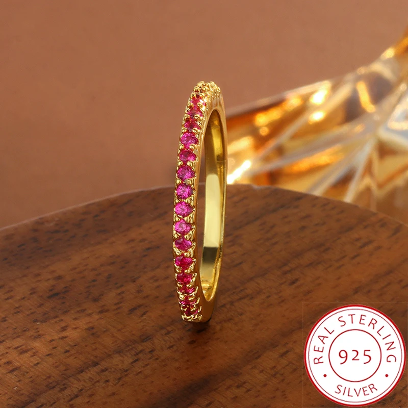 【Bestseller】مجموعة قنوات وردية وردية مطلية بالذهب عيار 18 قيراط للنساء، شريط بسيط قابل للتكديس، مجوهرات لذيذة، هدية لها #1