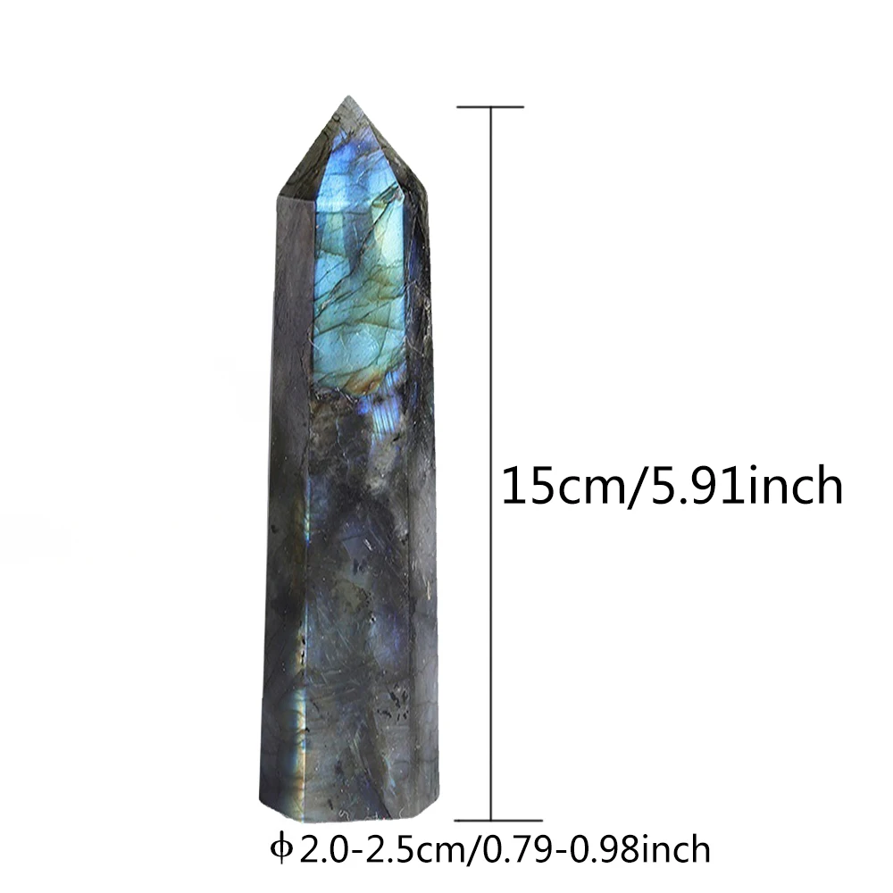 Large Labradorite Obelisk 8-15cm Natural Stone Labradorite Tower for Office Desk Decor Spiritual Gift Crystal Crafts Home Decor