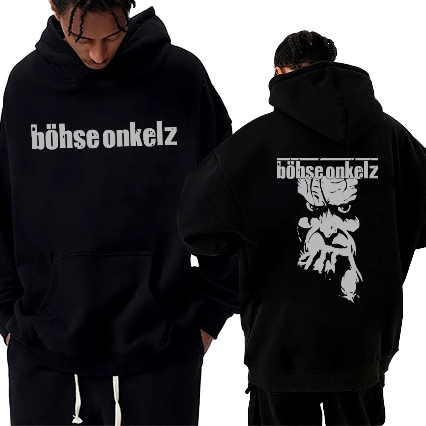 German rock band böhse onkelz vintage Double Sided printed Winter Hoodie Men women Fleece Casual Sweatshirt Unisex streetwear