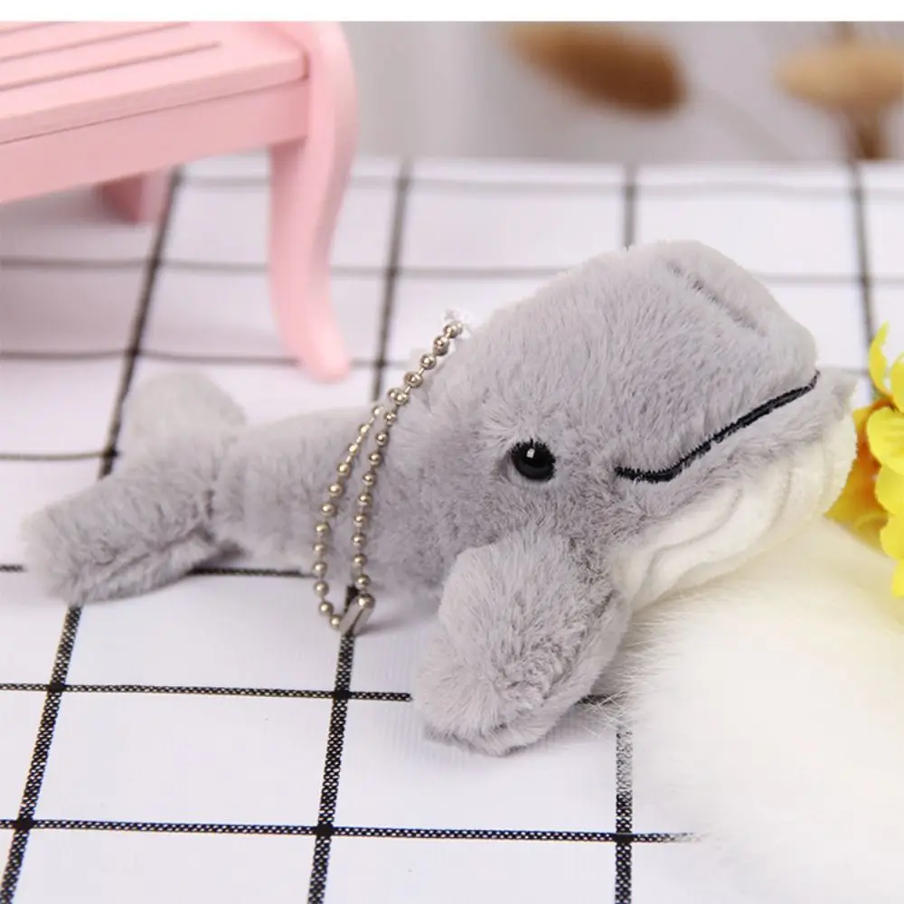 Lovely Cute Plush Stuffed Whale Keychain Cartoon Kawaii Cetacean Pendant Soft Toys Marine Organism Keyring Unisex