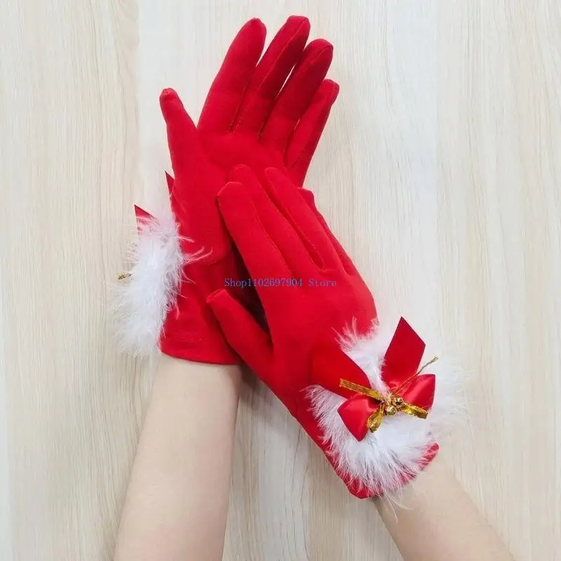 

N7YF Carnival Christmas Santa Hat with Gloves Leg Warmer Holiday Hat Cosplay Supplies