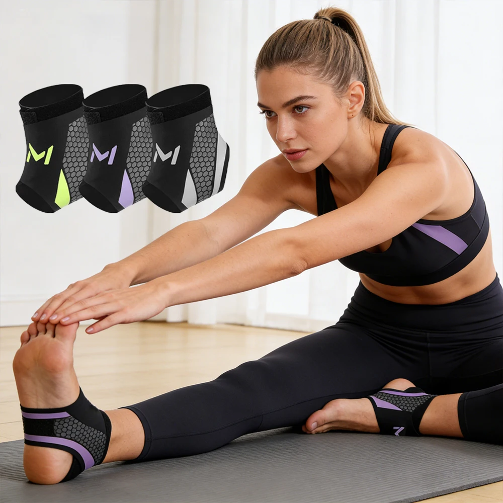 Non-Slip Ankle Compression Sleeve Wrap, Elastic Support for Weak Ankles, Basketball Soccer Running Protection for Men Women