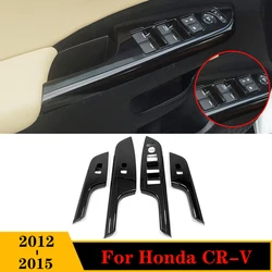 LHD For Honda CRV CR-V 2012 2013 2014 2015 ABS Black Car Interior Door Window Switch Panel Molding Cover Trim Accessories 4PCS