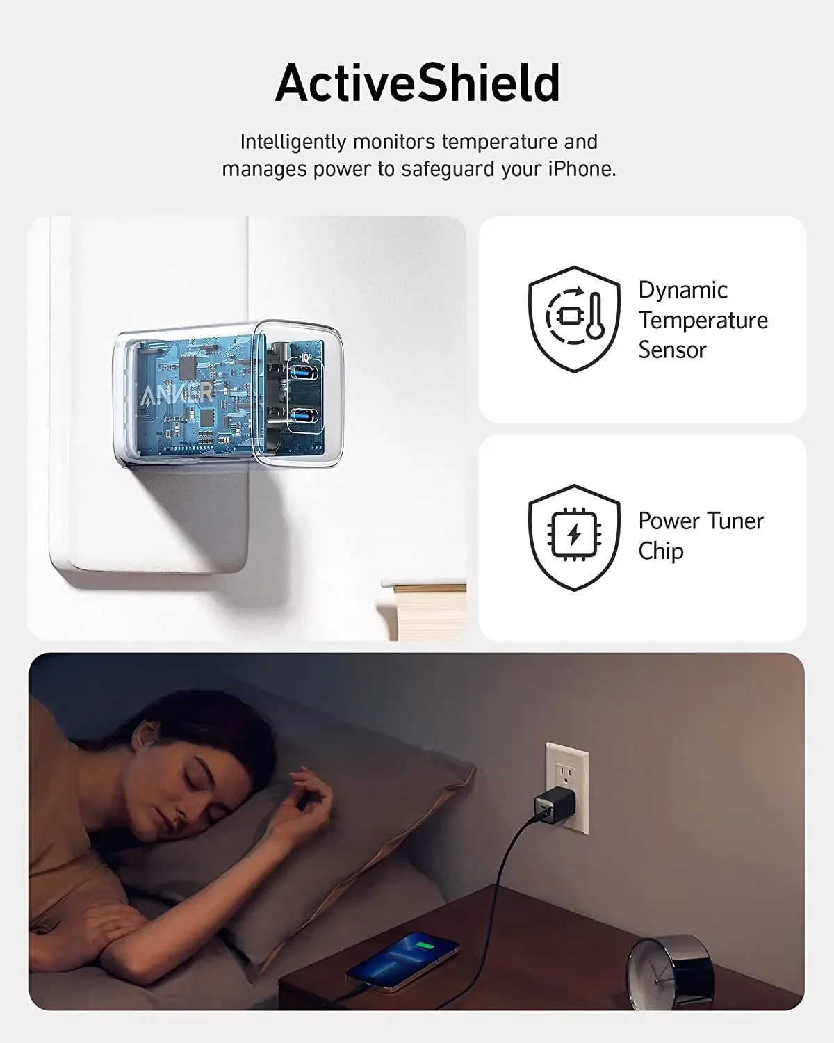 شاحن Anker 521 (Nano Pro)، شاحن USB C سريع مدمج بمنفذ 40 وات PIQ 3.0، لهاتف iPhone 14/13 Mini، Xiaomi
