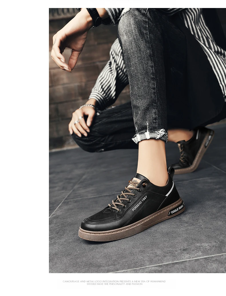 Herren Slip-On Freizeitschuhe für alle Jahreszeiten, neue atmungsaktive, leichte, weichsohlige Outdoor-Flachschuhe, Studenten-Whiteboard-Schuhe – Detail 9
