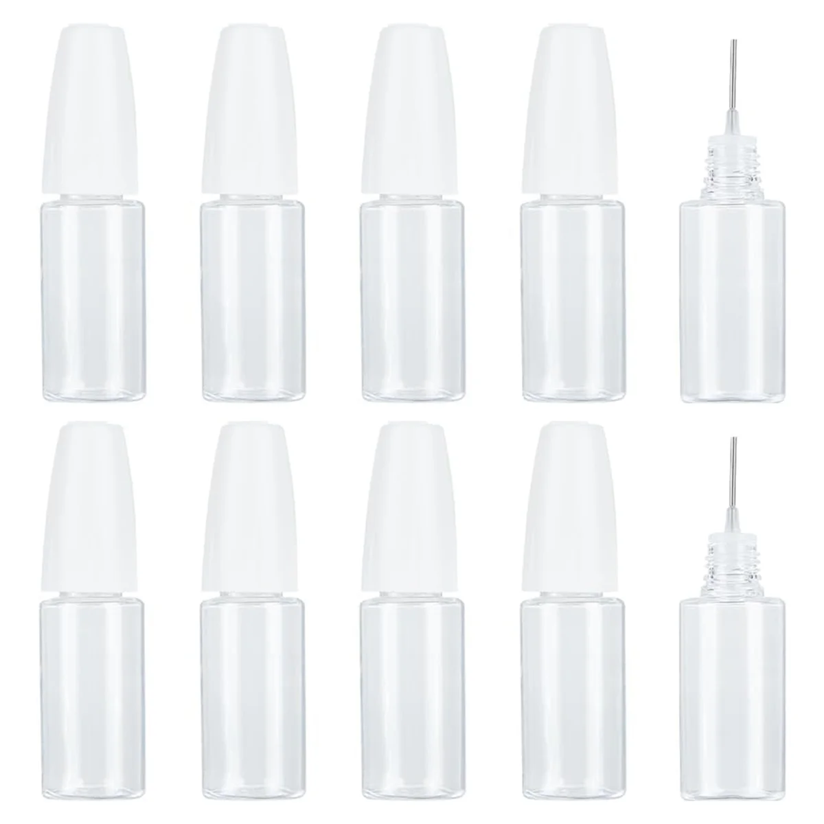 20 Stück Präzisionspitzenapplikator-Flaschen, 10ml/0,34 Unzen Dosier nadel flasche Haustier leere Leim flasche mit Stahl nadel