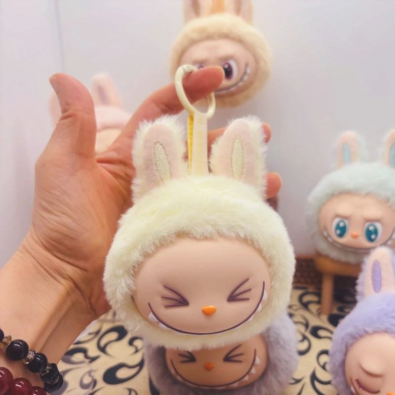 Labubu Second-Generation Anime Model Plush Small Head Keychain Bag Pendant Cute Doll Soft Plush Toy Pendant Backpack Decoration image 6