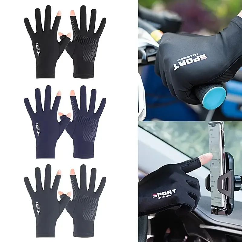 1pair Bike Gloves, Anti-slip Breathable Fingerless Gloves For Outdoor Sport Driving Workout Cycling