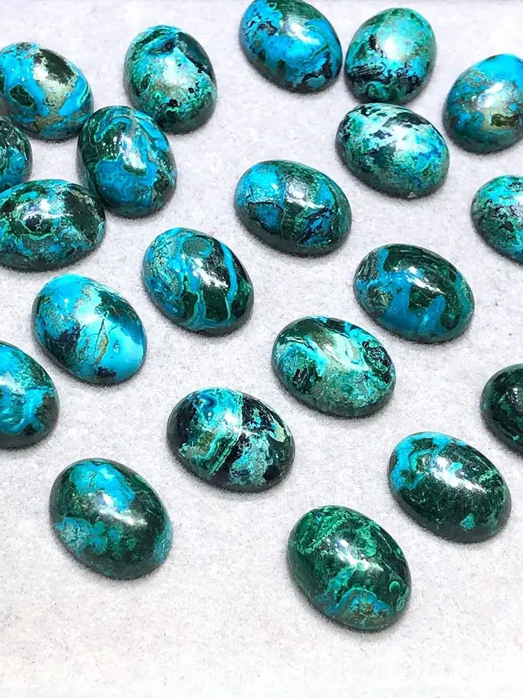 Pierre naturelle Chrysocolla ovale Cabochon pierres de cristal cristaux de Quartz pierres précieuses produits spirituels méditation décoration de la maison