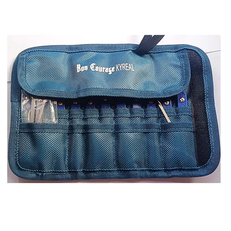 nuovissimo-set-professionale-di-attrezzi-bon-courage-kyreal-con-manico-blu-viola-11-ganci-in-acciaio-inox-spessore-04mm-strumenti-per-fabbri