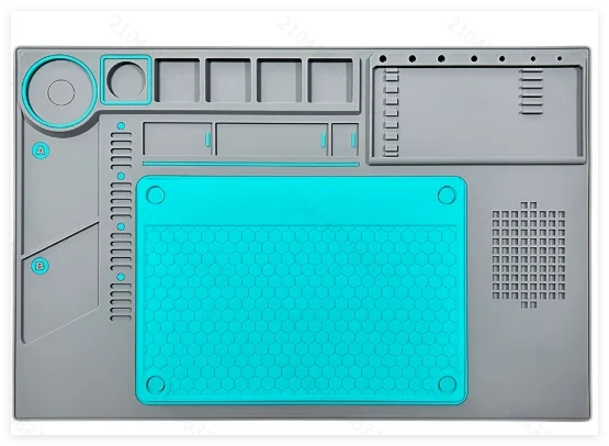 Hitzebeständige Lötmatte, Isolierung, Telefon-Reparaturmatte, Schraube, Silikon-Tischmatten-Set für Schreibtisch- und Wartungswerkzeuge