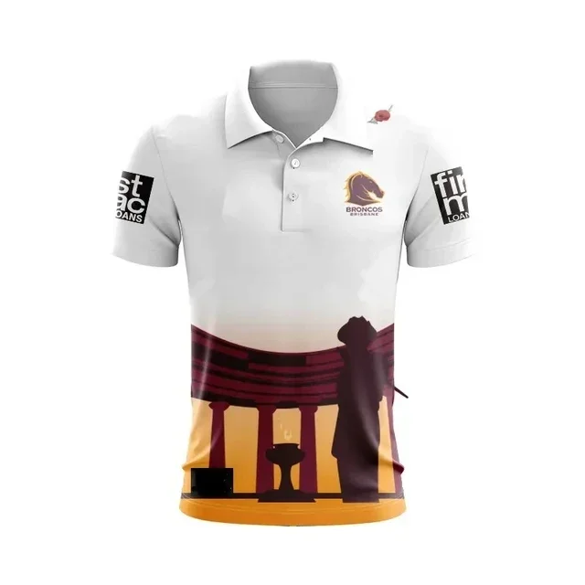 Camiseta de Rugby para hombre y mujer, Jersey con estampado de número de nombre personalizado, disponible en las siguientes tallas: S-5XL, ropa para niño y mujer, disponible en los colores de los Broncos Anzac, año 2024