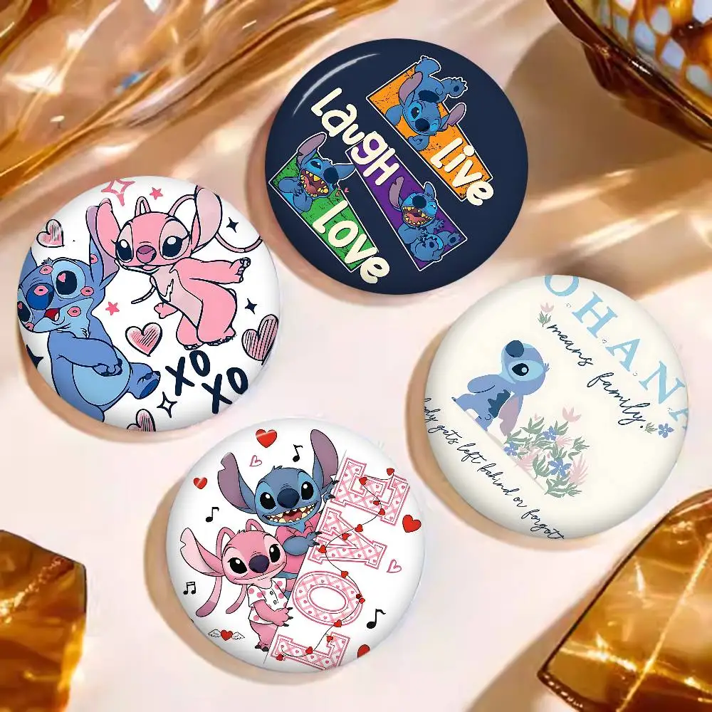 Cute S-Stitchs Creative Pins Funny Faces Round Snap-in Brooch Badge Backpack Hat Accessories Jewelry Gifts