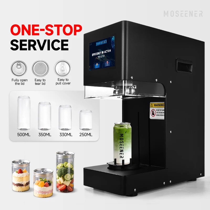 Full Automatic Tin Can Bottles Sealer Machine Touchscreen 304 Stainless Steel High-Frequency Sealing for Beverage