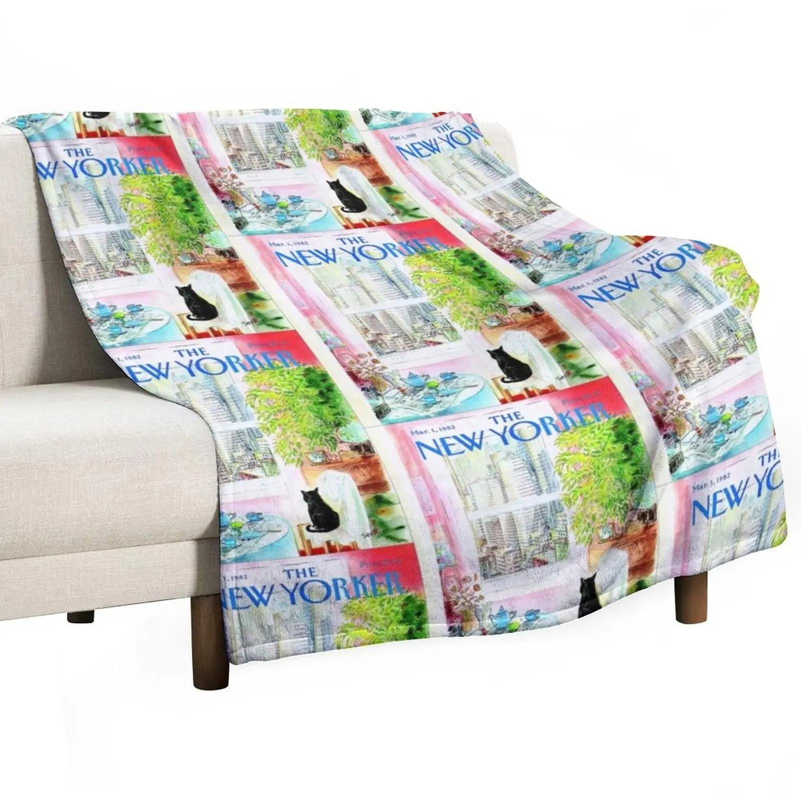 

New Yorker March-1-1982 Throw Blanket cosplay anime Quilt Bed covers Fluffys Large Blankets