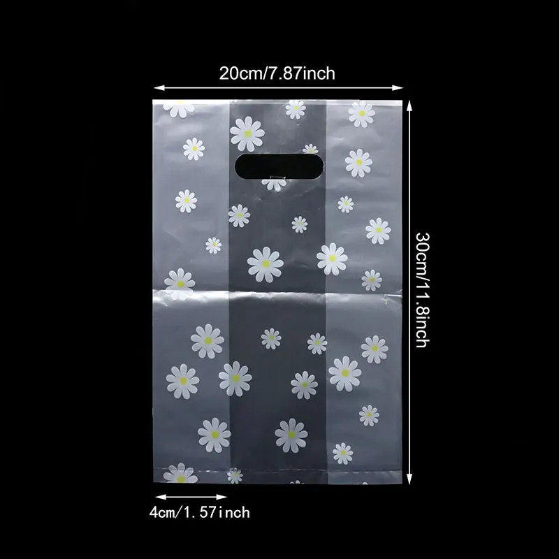 50/100 قطعة أكياس هدايا بلاستيكية مطبوعة على شكل ديزي مع مقبض بلاستيكي ، حقيبة هدايا 30*20 سنتيمتر ، مثالية للعطلات والحفلات ومتاجر البيع بالتجزئة #3