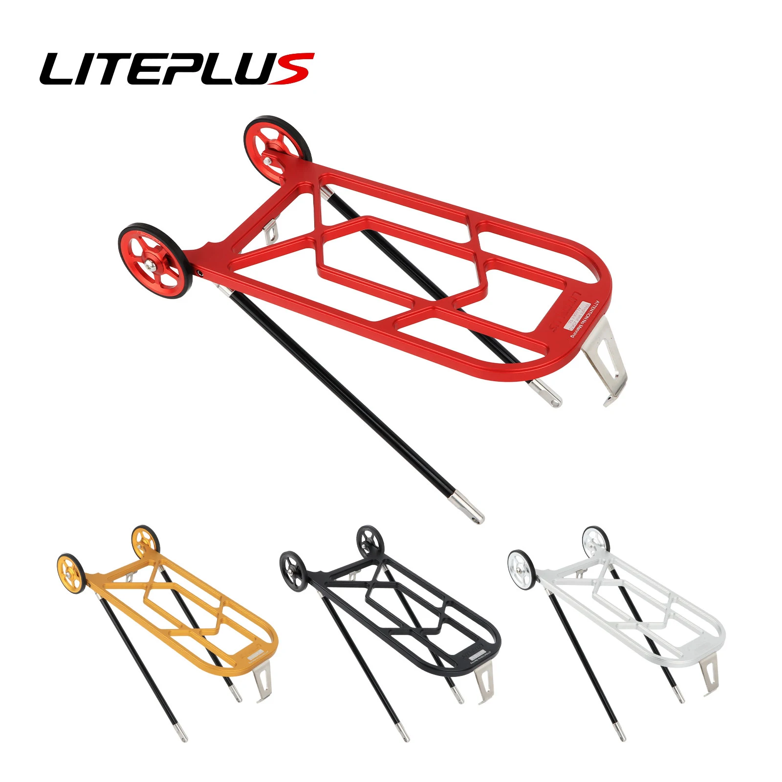 

Liteplus For Brompton Folding Bicycle Rear Shelf Aluminum Alloy With Easy Wheel Folding Bicycle Rear Rack