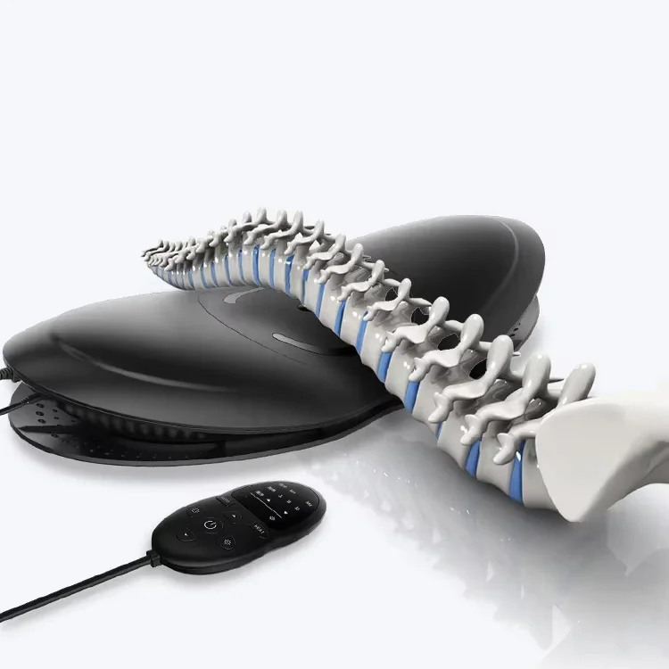 

Waist Massager Light Therapy Lumbar Back Traction Stretch Pillow Heat Massager Relief for Back Pain