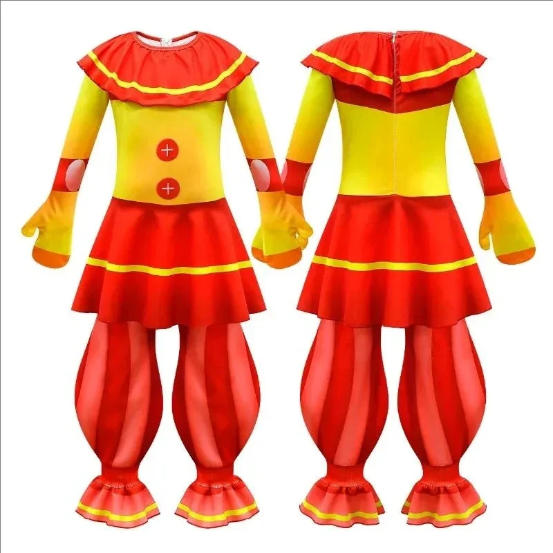 Disfraces de Halloween para Cosplay ★   Disfraz de Payaso Lunar FNAF Moon Sundrop con Máscara para Niños y Niñas ☆ Nuevo