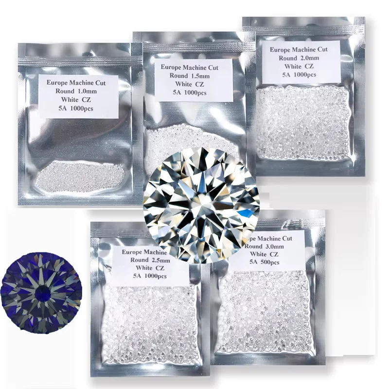 

AAAAA Grade White 0.8~12.0mm Loose Zircon Stone Brilliant Round Cut Cubic Zirconia Stones For Jewelry Making DIY