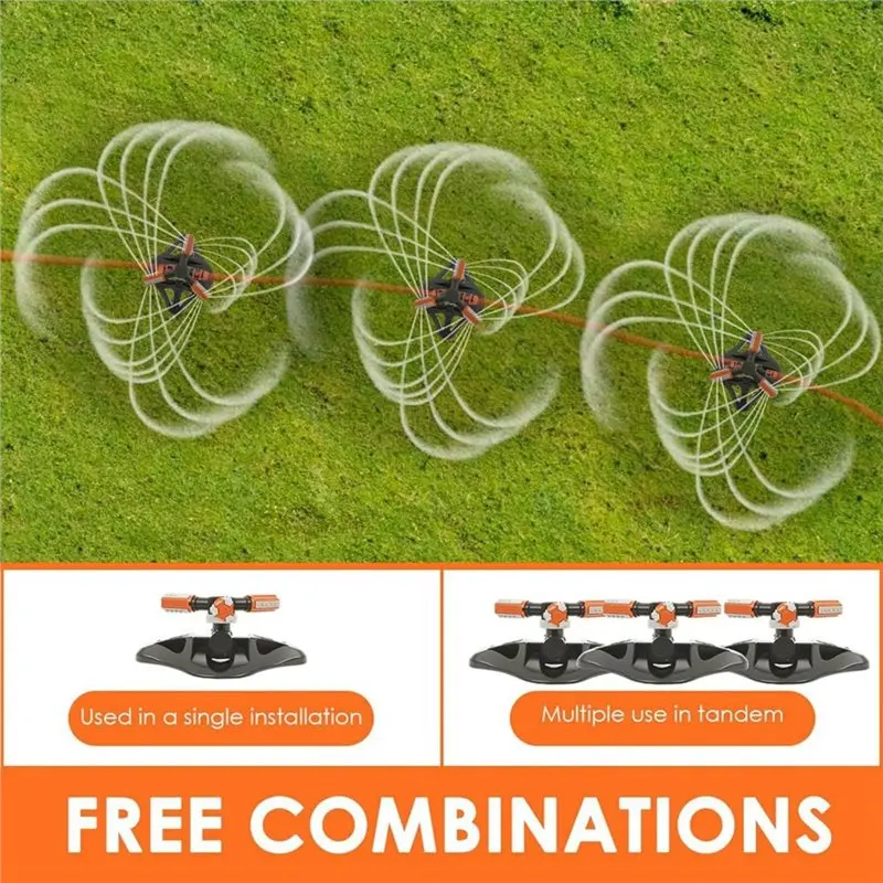 A95I-Rotating Lawn Sprinkler Adjustable Irrigation Watering Sprinkler Easy To Use Garden Watering Device For Yard
