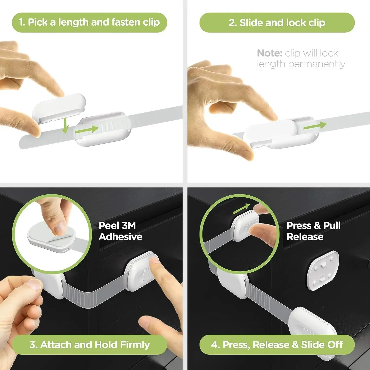 Multi-functional Safety Locks for Cabinets/Drawers/Doors -  Drawer Lock  Baby Child Safety Lock  Window Lock Children