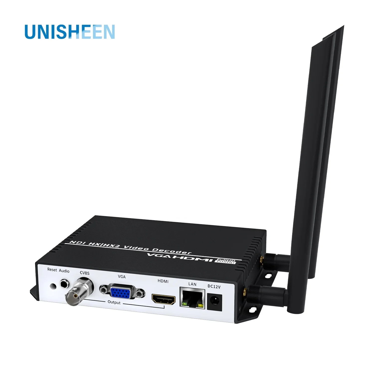 NDI HX HX2 Video Decoder Topbox Player Low Lantency SRT RTSP UDP RTMP H.265  H.264 IPTV UHD Ip to SDI VGA HDMI Output