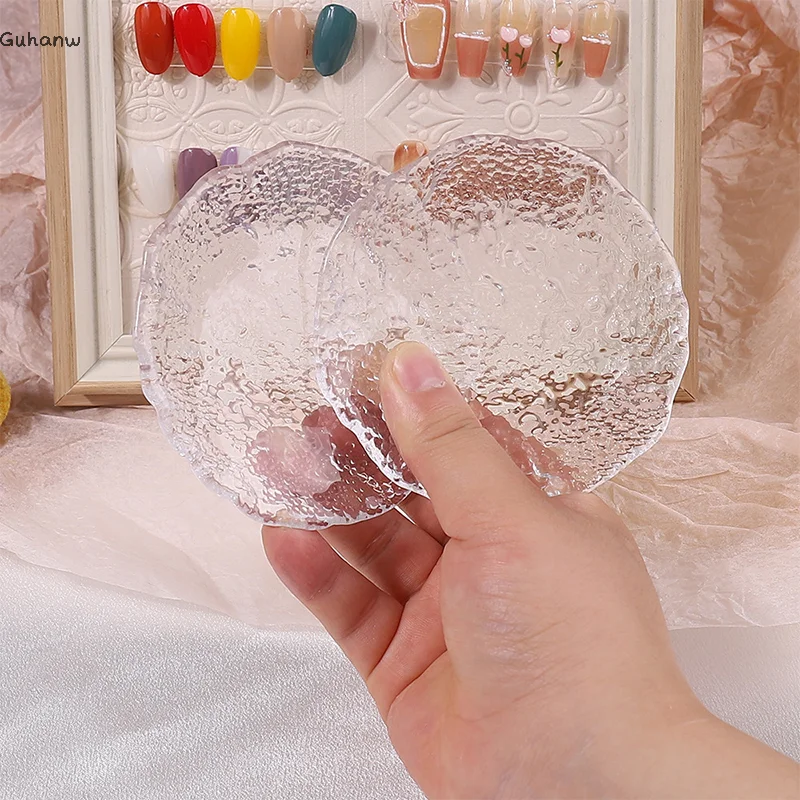 [YU]Glass Display Board Color Palette Jewelry Nail Art Photography Props Photography Background Cloth Transparent Storage Tray