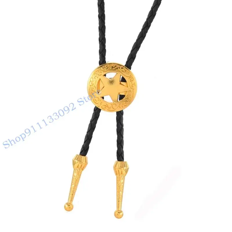 

H9ED стильный галстук-боло из искусственной кожи из сплава для мужчин и женщин