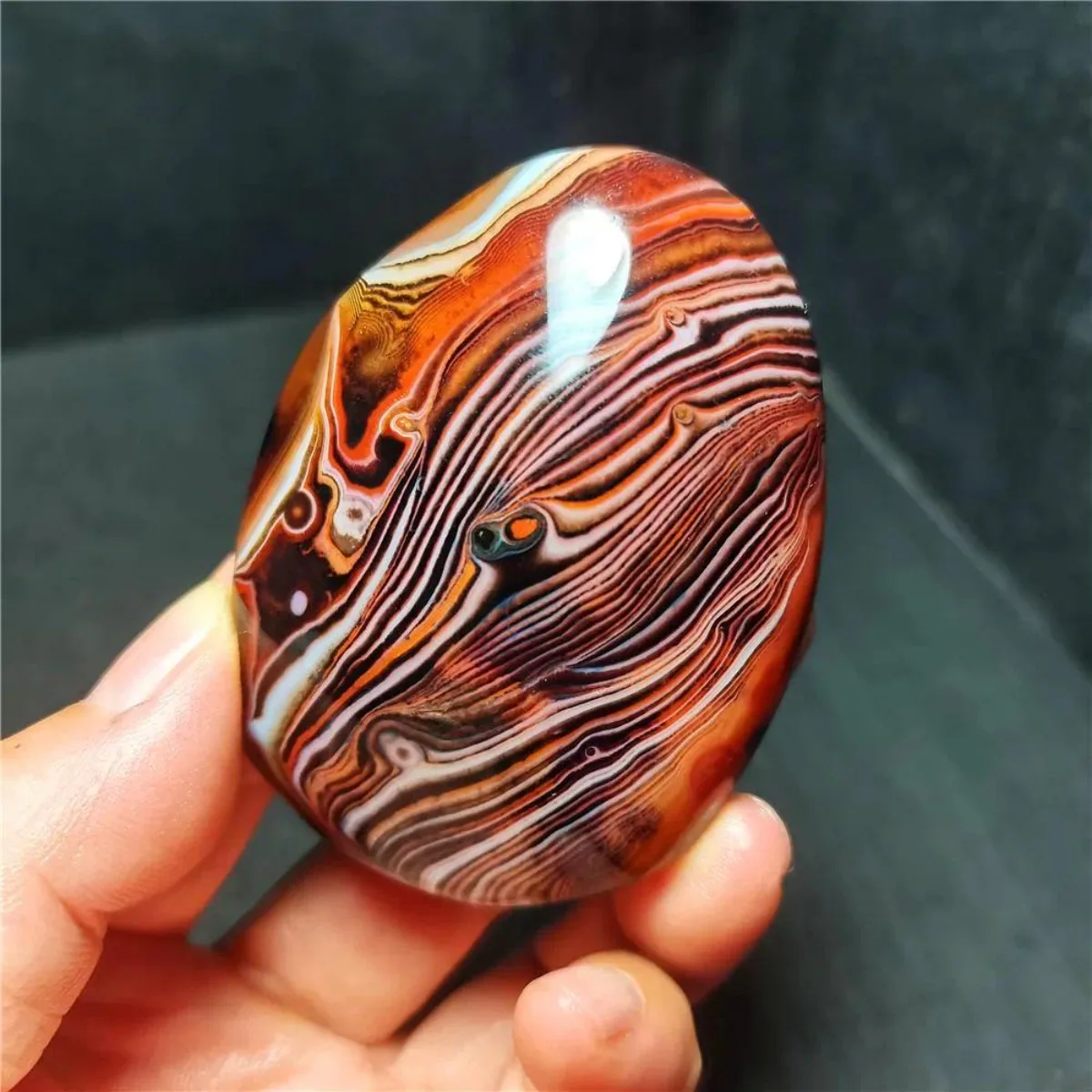 Large Desert Stone Banded Agate Worry Stone, Decor Stone, Tumbled Polished, Birthday Gift, Natural Stone, Crystal Collection