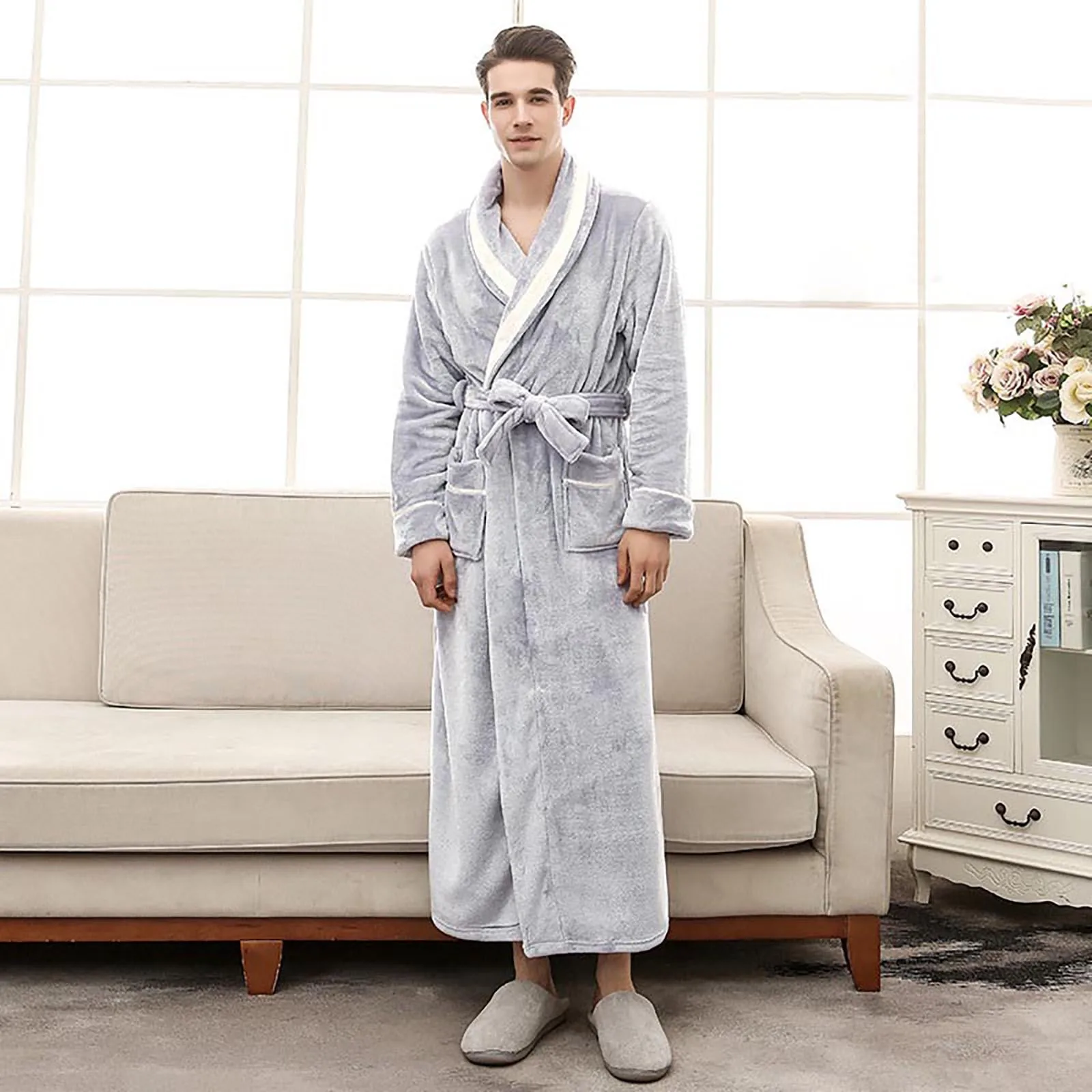 Thickened Warm Flannel Robe Large Size Autumn Winter Couple Pajamas Coral Velvet Ladies Bathrobe Homewear Padded Men Sleepwear