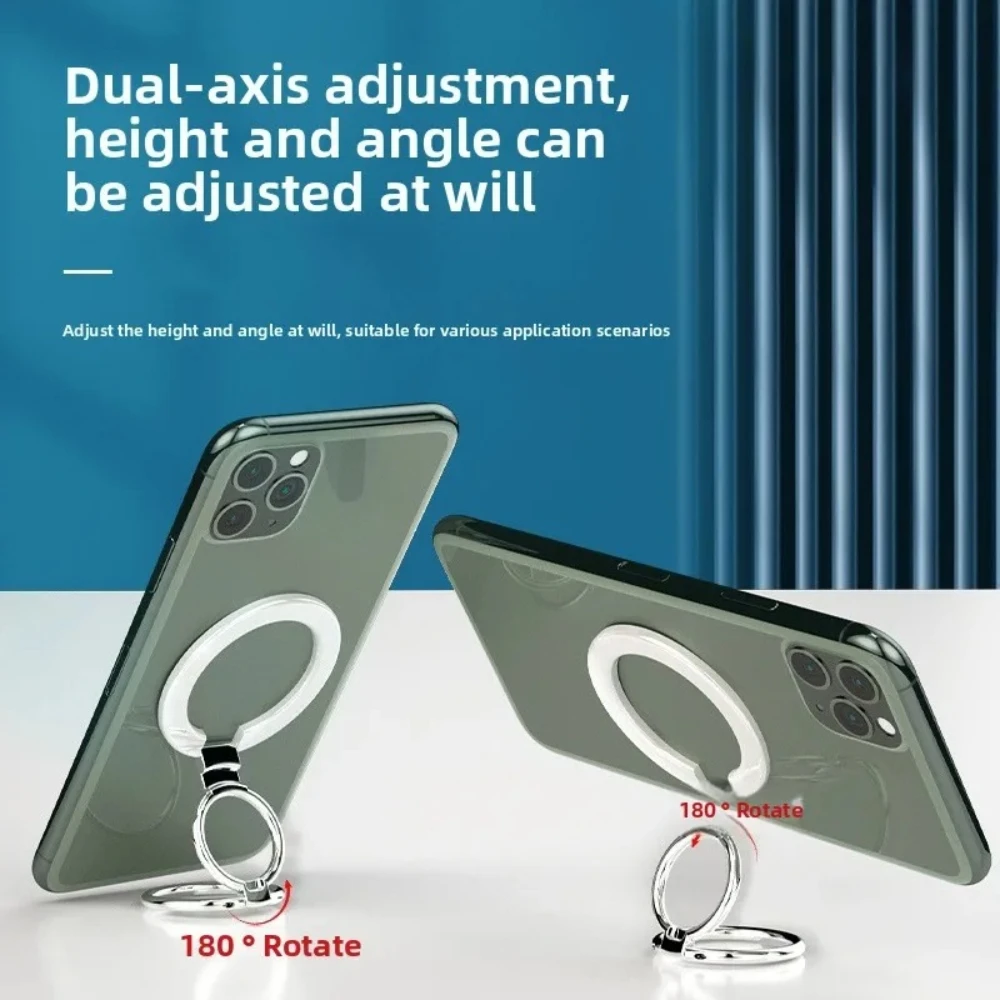 

Новая двухосевая складная подставка для телефона с магнитным кольцом Magsafe и прочным клейким металлическим магнитным кольцом на спине, многофункциональное