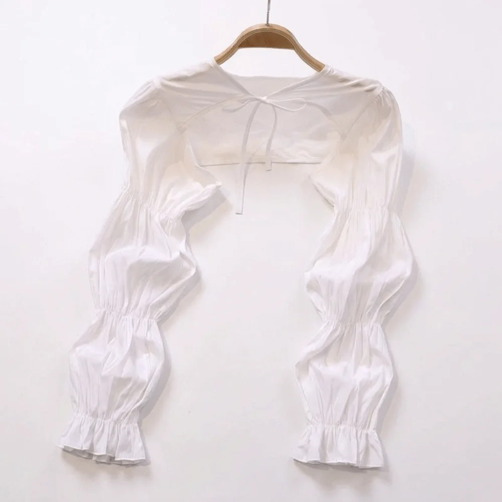 Sunproof Thin Sun Protection Coat All-match Breathable Sun Protective Shawl Puff Sleeve Long Sleeve Shrug Shawl Summer