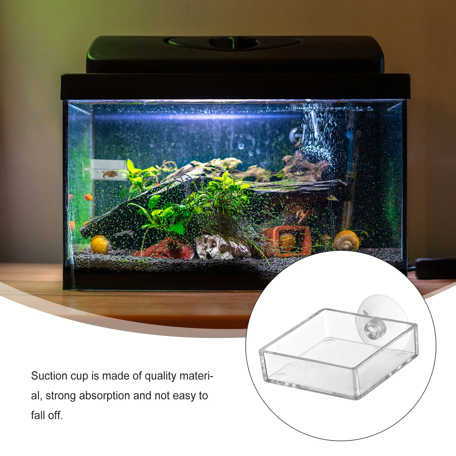 

5Pcs Aquarium Feeder Bowl Acrylic Feeding Tray Suction Cup Fish Shrimp Tank Feeder Device Fish Tank Feeding Tray