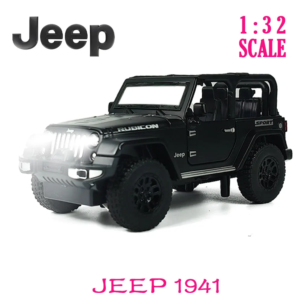 

1:32 jeep 1941 Diecast Pullback Muscle Car Model Repilca with Light Sound Scale Alloy Miniature Kid Boy Xmas Gift Toy