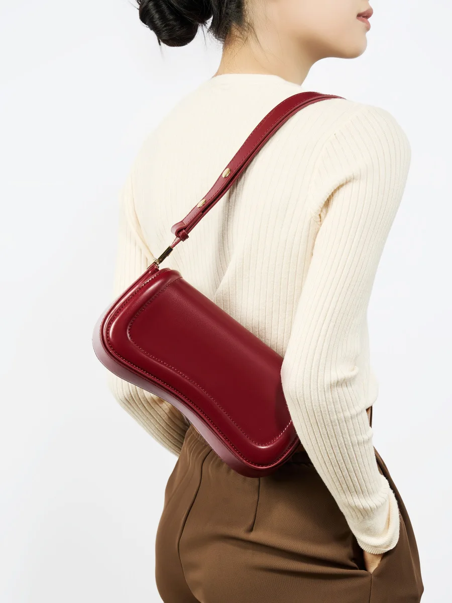 

Genuine leather tofu bag personalized simple single shoulder trendy street style women's bag internet famous diagonal cross bag