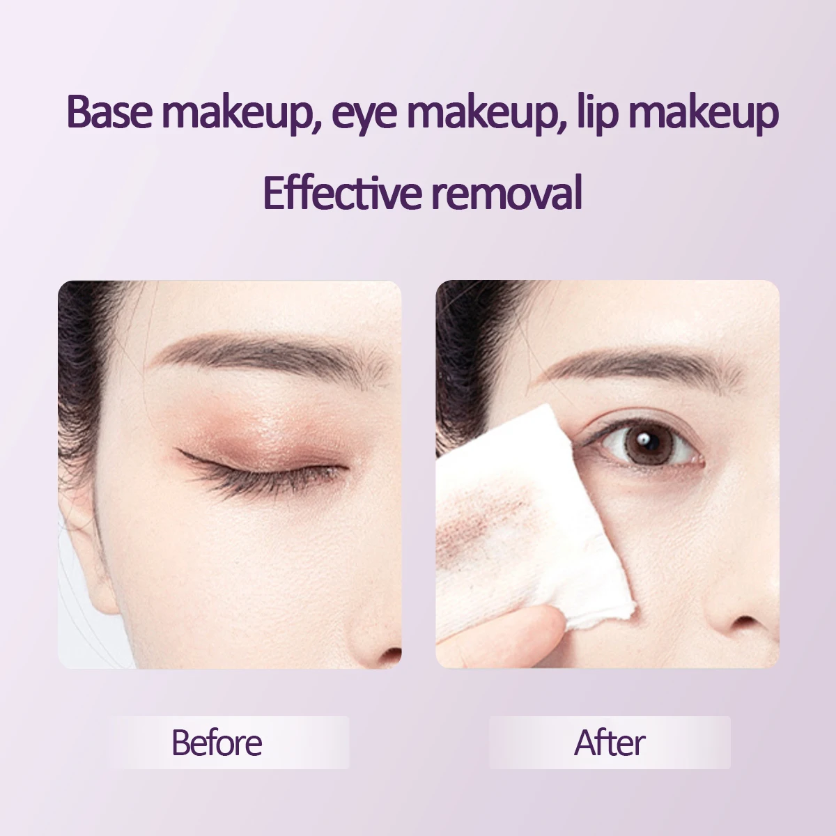 OTW Traubenkern-Make-up-Entfernungstücher sind sanft und nicht fest, geeignet für Augen, Lippen und Gesicht und sind einen tragbaren Make-up-Entferner