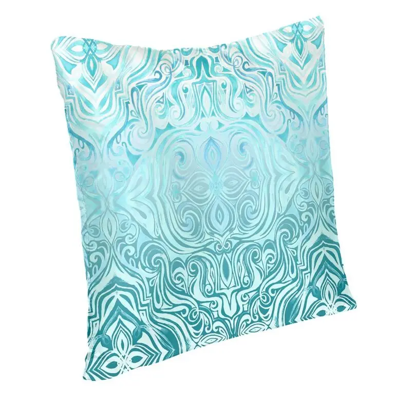 Soft Turquoise Geometric Patterns Art Throw Pillow Case Decoration Custom Square Cushion Cover 40x40cm Pillowcover for Sofa
