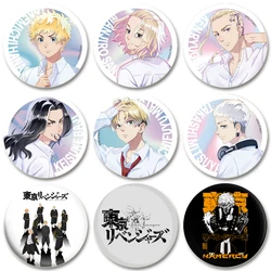 58MM Hot Anime Tokyo Revengers Pins Tinplate Badge DIY Custom Cartoon Brooch Pin for Fans Collecte Gifts Decorative Clothes