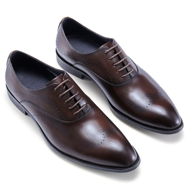 Italian Mens Brogues Dress Shoes Luxury Handmade Quality Comfortable Genuine Leather 2026 Autumn New Fashion Wedding Shoes Man