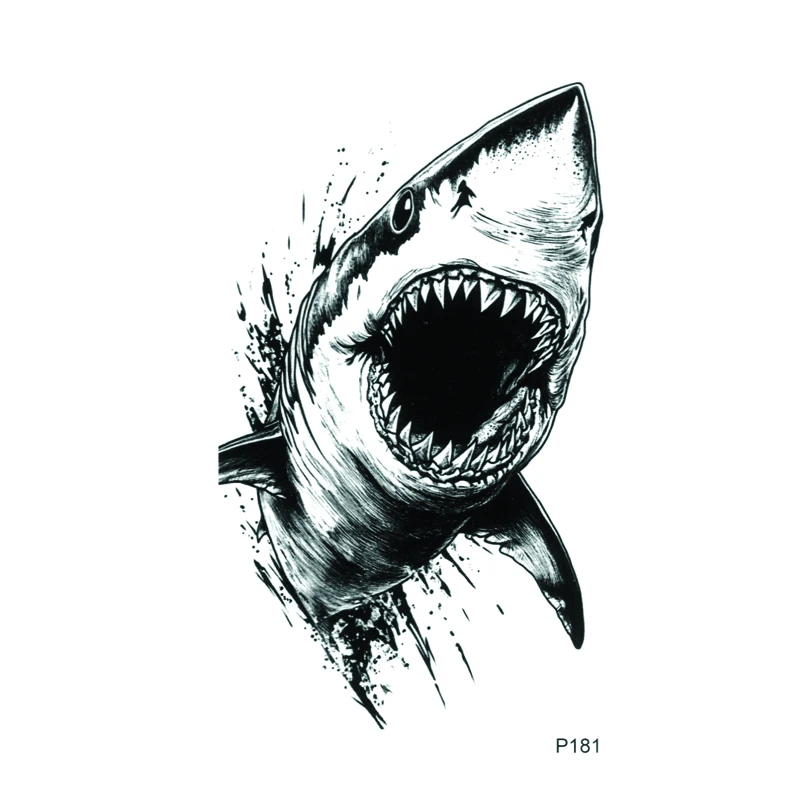 White Shark Waterproof Temporary Tattoos Men Fake Tattoo Body Tatoo Sleeve Art Tattoo Tatuajes Henna Tatoo Sticker
