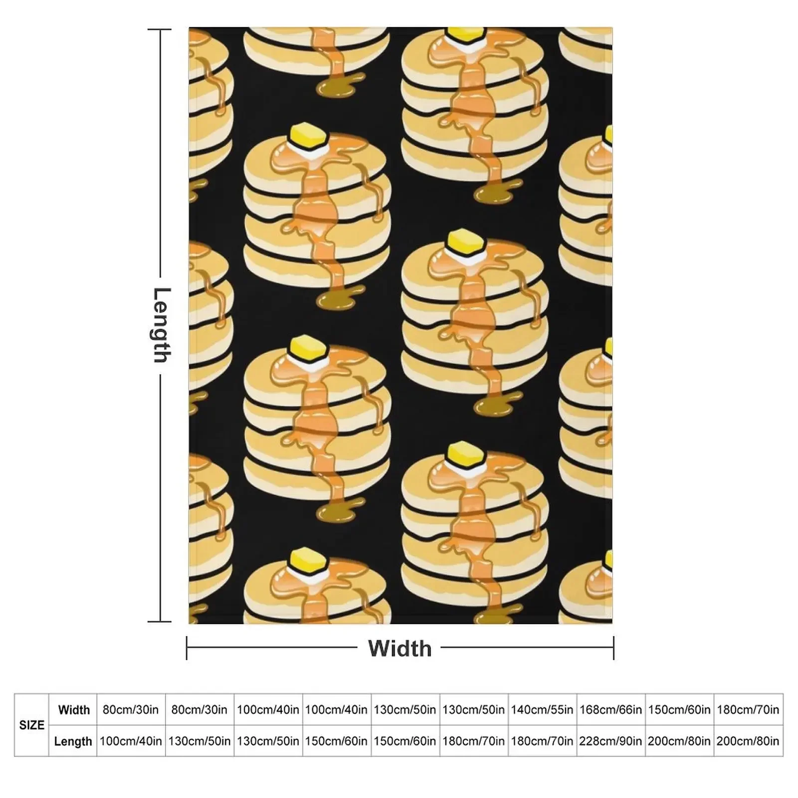 Pancakes on black background Throw Blanket funny gift Cute Plaid For Decorative Sofa Heavy halloween Warm Blankets
