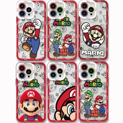Cartoon S-supers Marios Phone Case For iPhone 15 14 13 12 11 Mini Pro Max X XR XSMax 6S 6 7 8 Plus SE20 Transparent Cover