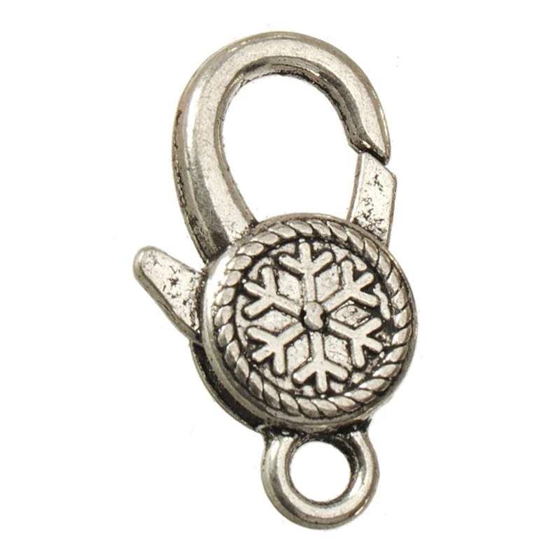 20pcs Keychain Diy Alloy Lobster Clasps Snowflake 25mm Big Handcrafts Jewellery Clothes Bracelets Findings For Handmade Material
