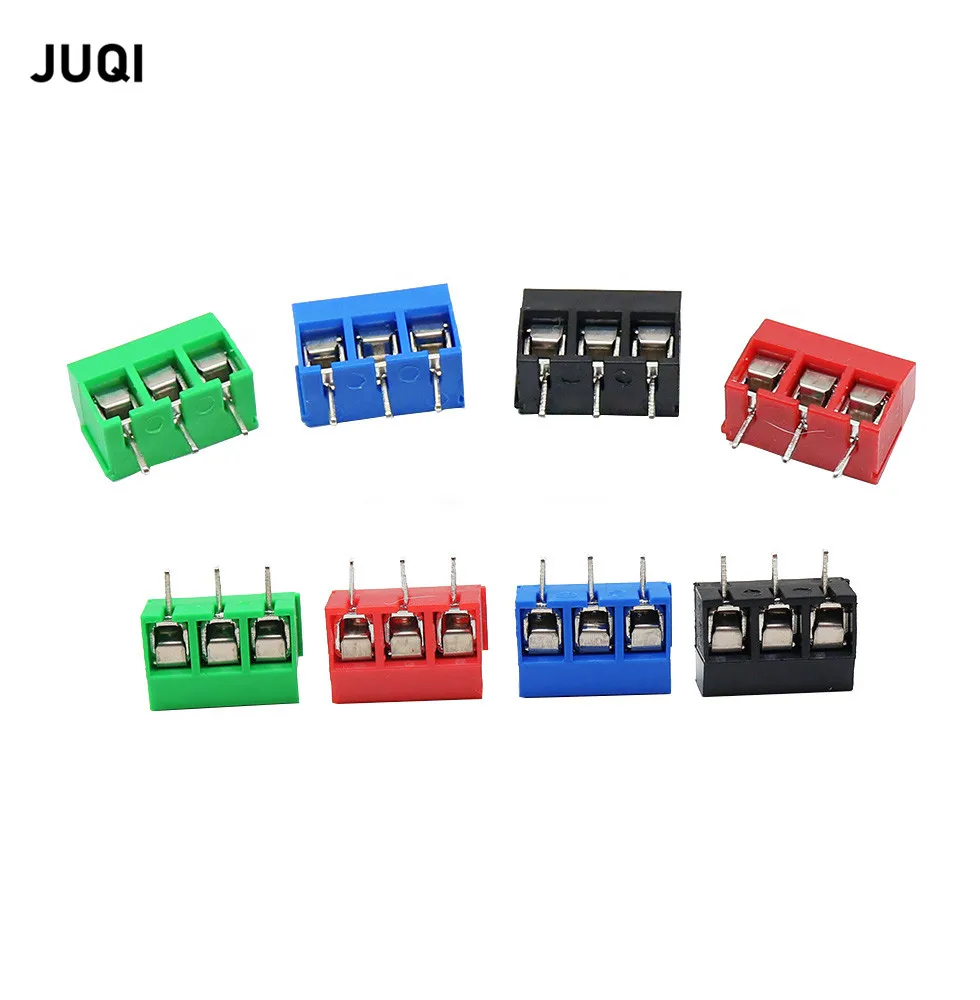 500PCS /Pack KF301-5.0-3P Red Splicing, screw type PCB spacing 5.0mm Straight Pin 3pin  Terminal Block Connector , blue, green,